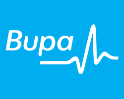 Bupa health insurance logo at Silverdale Doctors